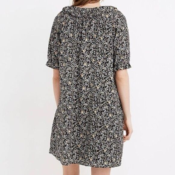 Madewell Ruffle Floral Print Button Front Trapeze Mini Dress | Size Small - Picture 4 of 9